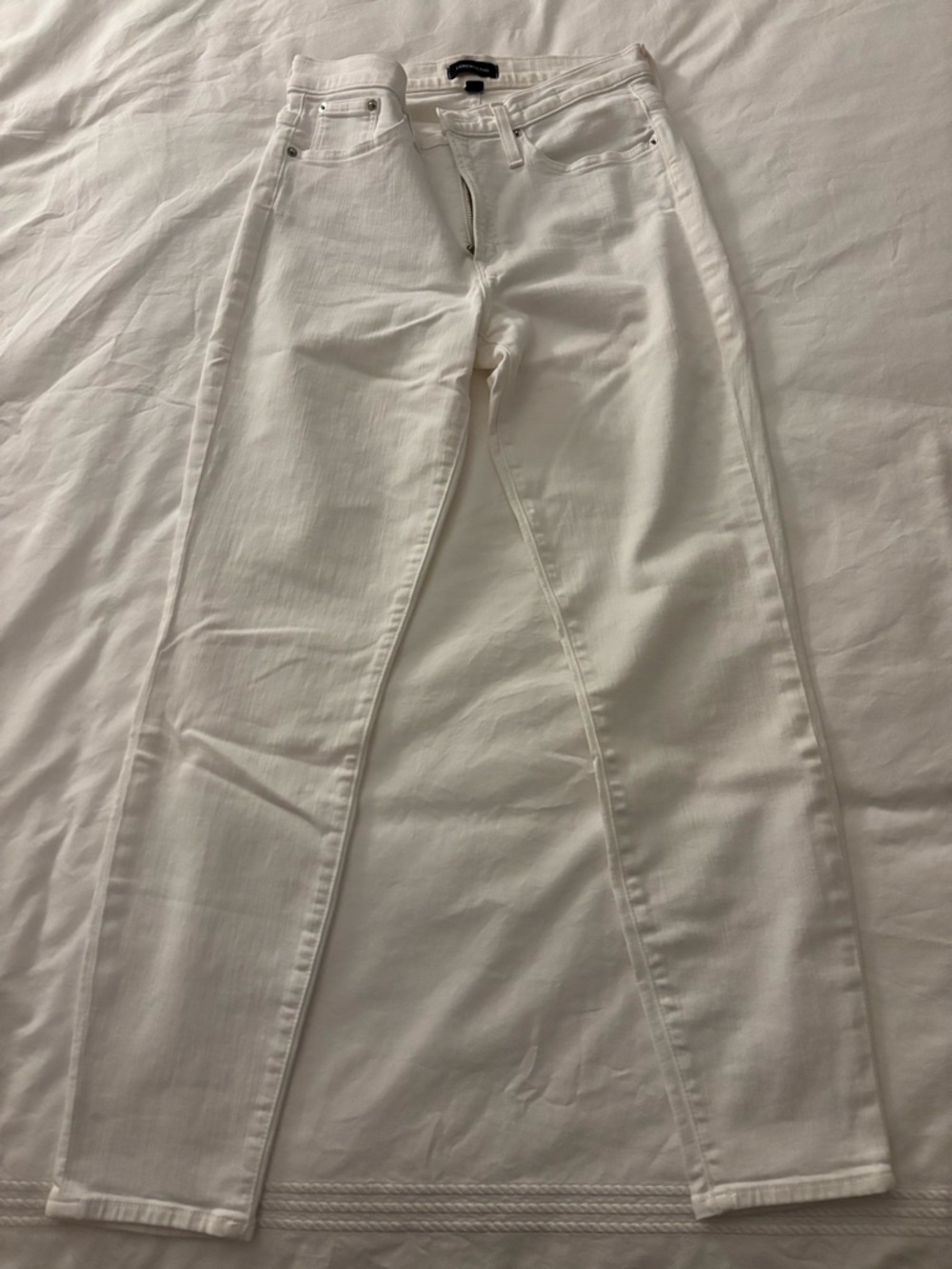 JCrew 9inch High-Rise Toothpick White Jeans